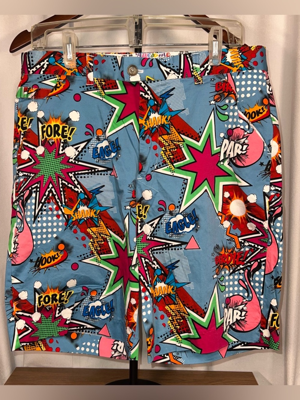 Royal & Awesome Men’s Golf Shorts Comic Print Colorful Statement Performance 34 - Picture 2 of 8
